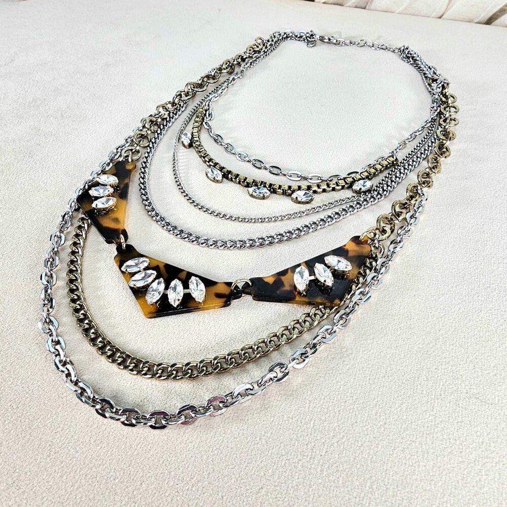 Express Multi-Strand Geometric Statement Necklace… - image 7